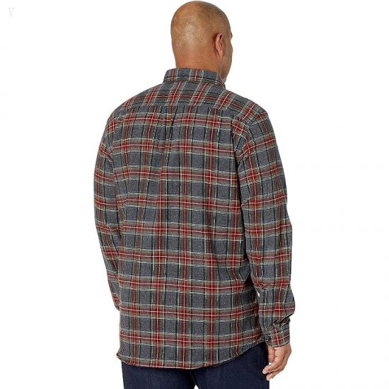 L.L.Bean Scotch Plaid Flannel Traditional Fit Shirt - Tall Grey Stewart ID-1ooVSLCA