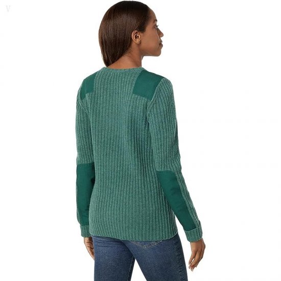 L.L.Bean Commando Crew Neck Sweater Soft Spruce Heather ID-XO9slrhV