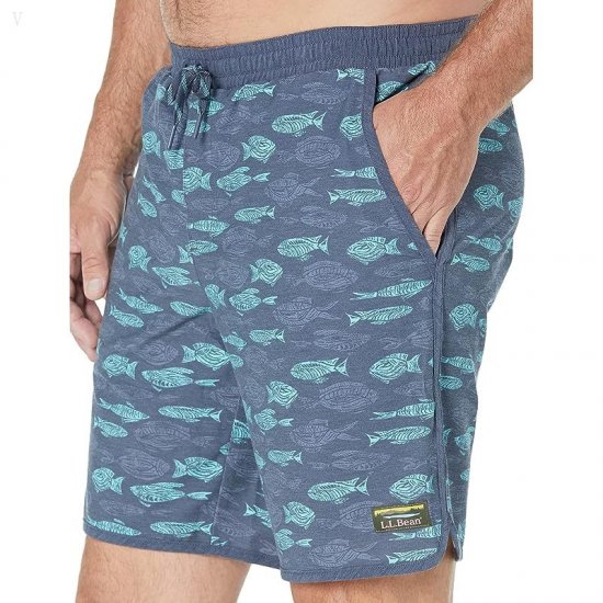 L.L.Bean 9\\ Carbon Navy Fish Print ID-XNm0mf3L