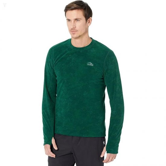 L.L.Bean Fleece Base Layer Long Sleeve Crew Print Rainforest Camo ID-JrZ968nL