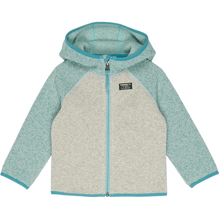 L.L.Bean Bean's Sweater Fleece Full Zip Color-Block (Infant) Light Mint/Sailcloth ID-7sYzjTUO - Click Image to Close