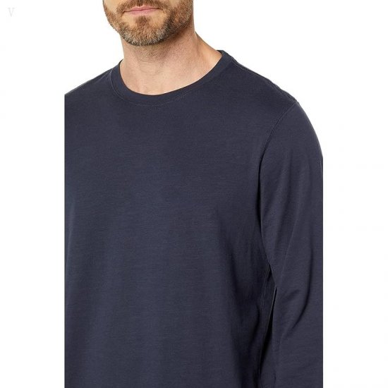 L.L.Bean Lakewashed Organic Cotton Long Sleeve Tee Carbon Navy ID-L4DHGlYY