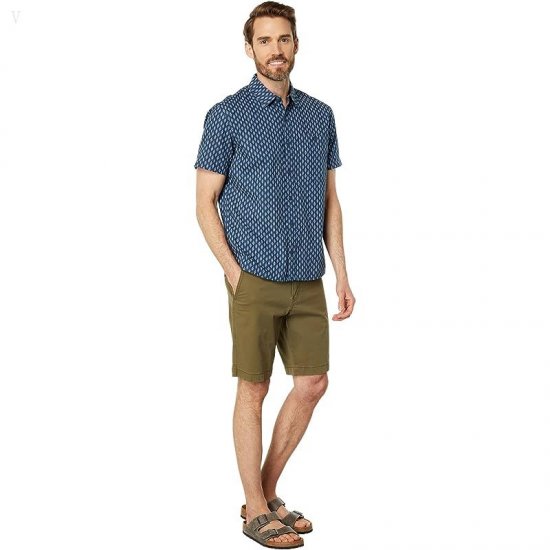 L.L.Bean Signature Woven Cotton Short Sleeve Shirt Regular Mariner Blue ID-le75NJae
