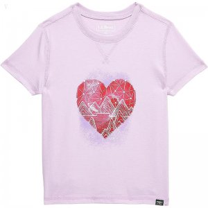 L.L.Bean Organic Short Sleeve Tee (Little Kids) Purple Clover Heart ID-oJXZ0cUz