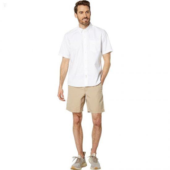 L.L.Bean Comfort Stretch Oxford Short Sleeve Slightly Fitted White ID-FJWqxjHT