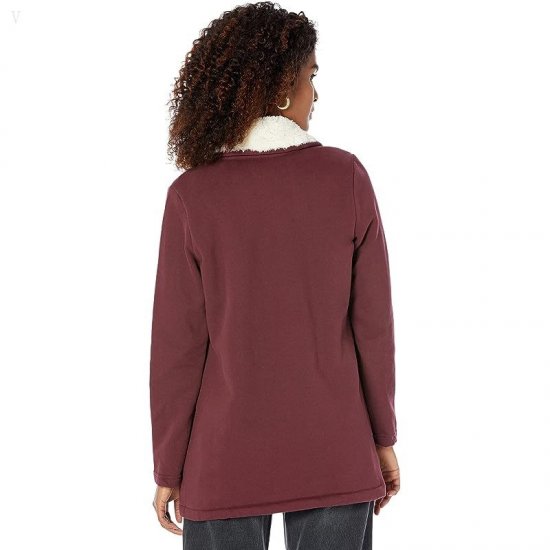 L.L.Bean 1912 Sherpa-Lined Cardigan Deep Wine ID-wx8pAhvu