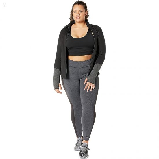 L.L.Bean Plus Size Boundless Performance Pocket Tights Color-Block Charcoal Heather/Classic Black ID-jquRX3YX