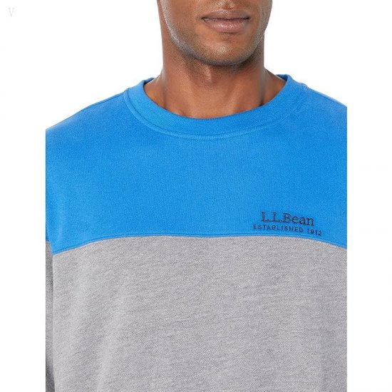L.L.Bean 1912 Sweatshirt Crew Neck Color-Block - Tall Classic Navy/Deep Sapphire ID-7oJm67Z1