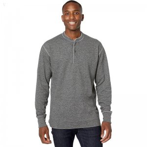 L.L.Bean River Driver Shirt Long Sleeve Henley Regular Charcoal ID-mJHjNJSK