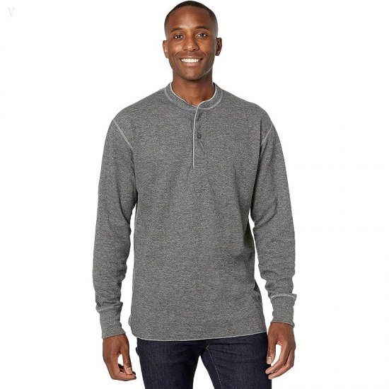 L.L.Bean River Driver Shirt Long Sleeve Henley Regular Charcoal ID-mJHjNJSK