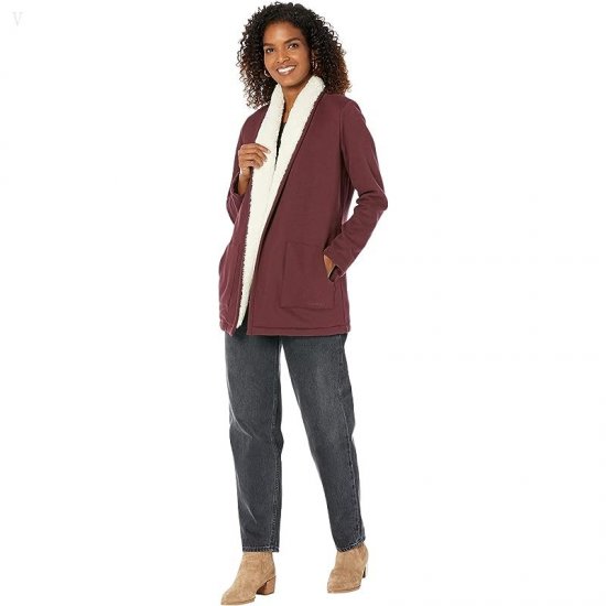 L.L.Bean 1912 Sherpa-Lined Cardigan Deep Wine ID-wx8pAhvu