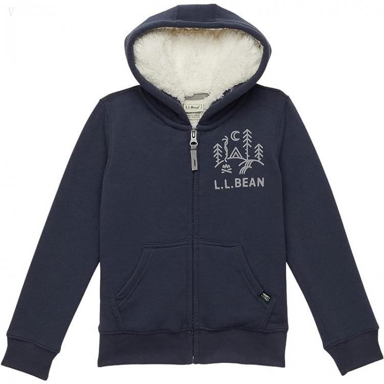 L.L.Bean Sherpa-Lined Hoodie (Big Kids) Carbon Navy ID-X472z6NT - Click Image to Close