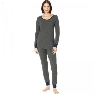 L.L.Bean Mini Waffle Lounge Set Charcoal Heather ID-0Ys6guG7