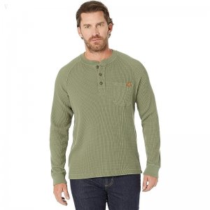 L.L.Bean BeanBuilt Waffle Henley Deep Olive ID-WNdzE5fo