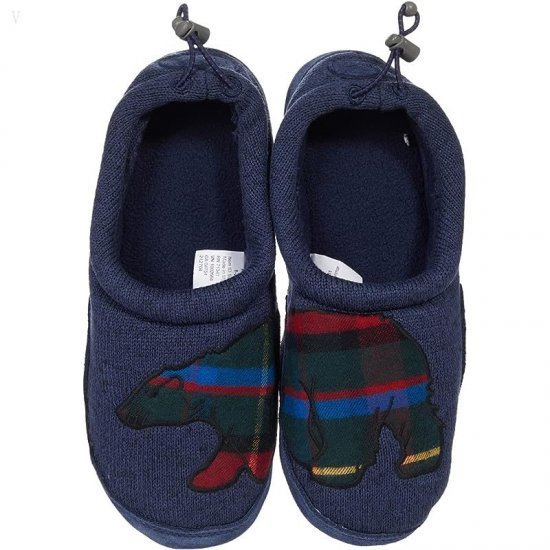 L.L.Bean Sweater Fleece Slipper Motif (Toddler/Little Kid/Big Kid) Bright Navy Polar Bear ID-5M3TzhHg