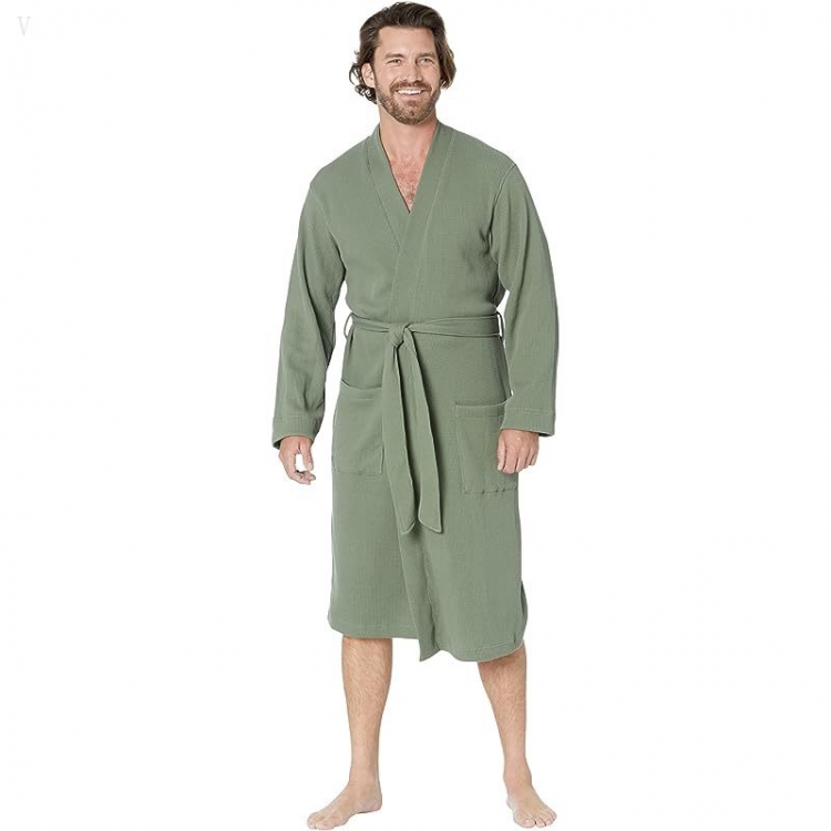 L.L.Bean Comfort Waffle Robe Regular Deep Olive ID-yTqXDeGB - Click Image to Close
