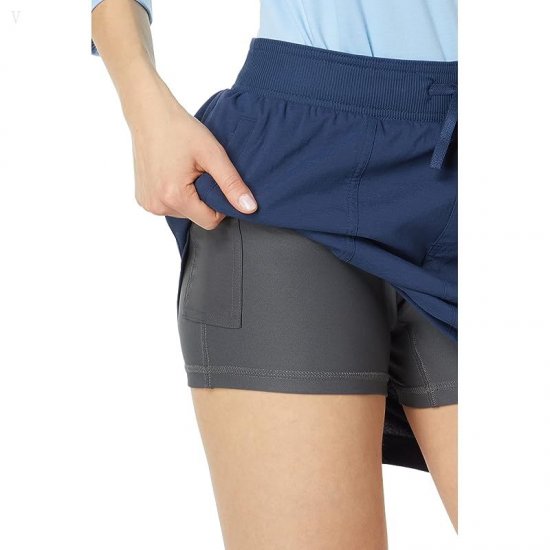 L.L.Bean Vista Camp Skort Nautical Navy ID-spuExM1D