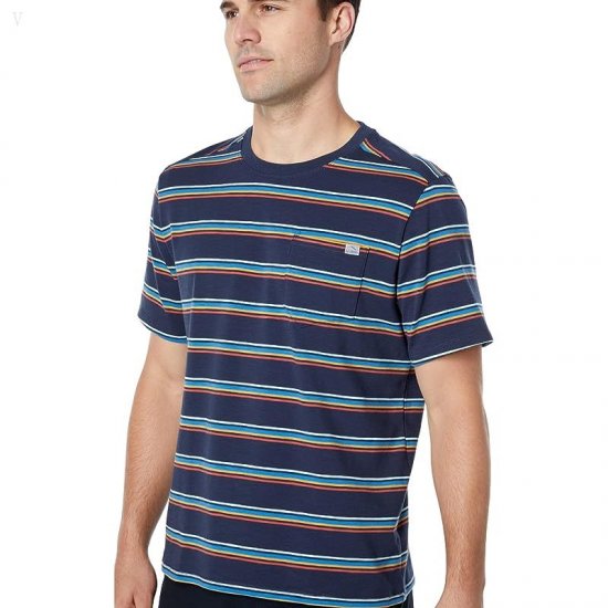 L.L.Bean Explorer Slub Tee Short Sleeve Stripe Carbon Navy Stripe ID-tQInkvBQ