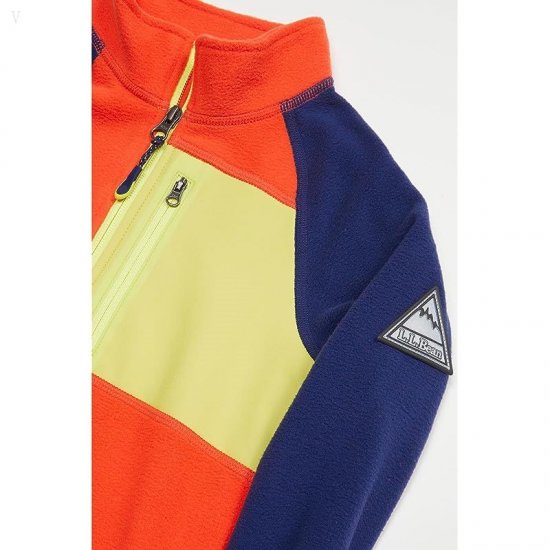 L.L.Bean Fitness Fleece 1/4 Zip (Big Kids) Cherry Tomato/Night ID-Z0XaO4cr