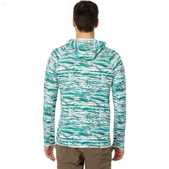 L.L.Bean Swift River Cooling Hooded Printed Rashguard Deep Azure Ascent ID-oVO3v0Wb