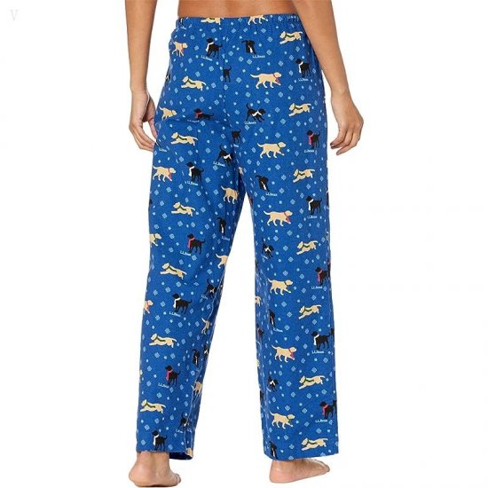 L.L.Bean Cozy Pajama Set Print Bright Blue Dog ID-acIJ8ZBb