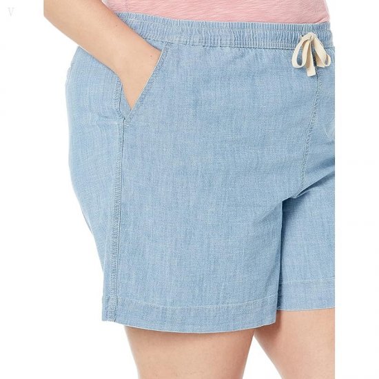 L.L.Bean Plus Size Lakewashed Chambray Dock Shorts Chambray ID-GWK0A25S