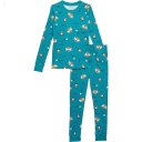 L.L.Bean Organic Cotton Fitted Pajamas (Little Kids) Blue/Green S'mores ID-3NxKBogQ