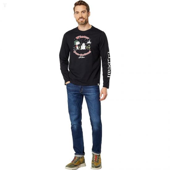 L.L.Bean L.L.Bean x Peanuts Long Sleeve T-Shirt Winter Fun Ink Black ID-63HEK0e2