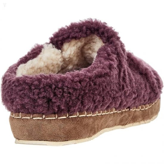 L.L.Bean Cozy Slipper Slide Pile Fleece Dark Plum/Vintage Lavender ID-VSAbuFuj