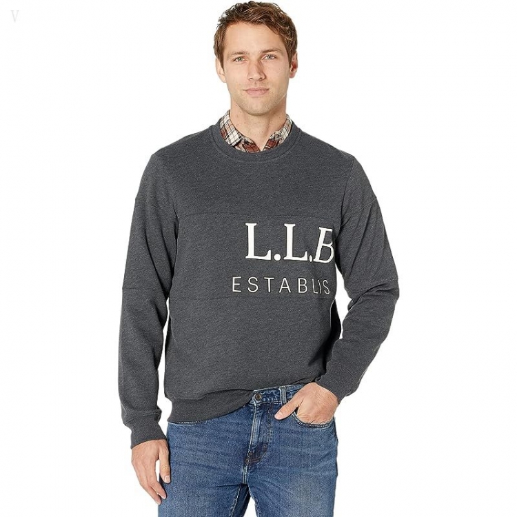 L.L.Bean 1912 Sweatshirt Crew Neck Graphic Regular Charcoal Heather ID-YPcB3dHx - Click Image to Close