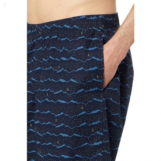 L.L.Bean Comfort Stretch Woven Sleep Shorts Classic Navy Night Mountain ID-0blK73eo