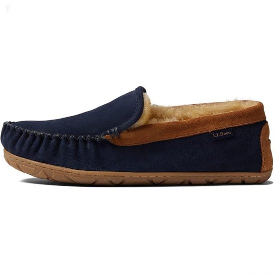 L.L.Bean Wicked Good Slipper Venetian Carbon Navy/Saddle ID-yZk5is6C