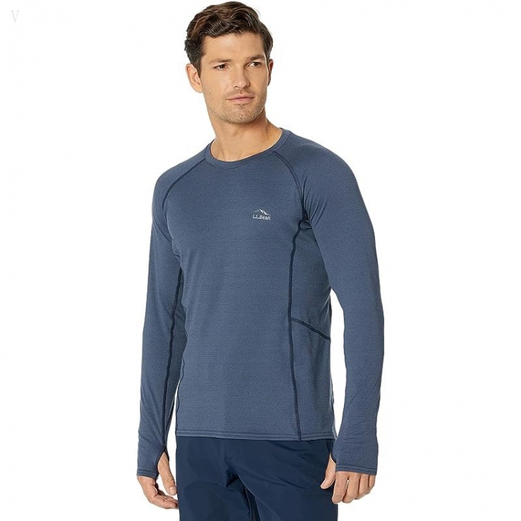L.L.Bean Midweight Base Layer Crew Long Sleeve Carbon Navy ID-EFbbX9Qi - Click Image to Close