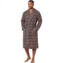 L.L.Bean Scotch Plaid Flannel Robe Sherpa Lined Regular Grey Stewart ID-BFjwKjgN