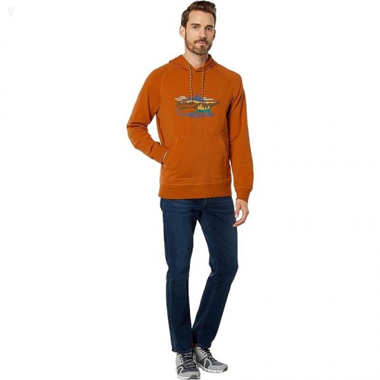L.L.Bean Camp Hoodie Graphic Regular Russet Clay/Mountain Scene ID-BsOHD11q