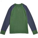 L.L.Bean Unshrinkable Mini Waffle Long Sleeve (Big Kids) Rain Forest/Carbon Navy ID-1QlB9LMW