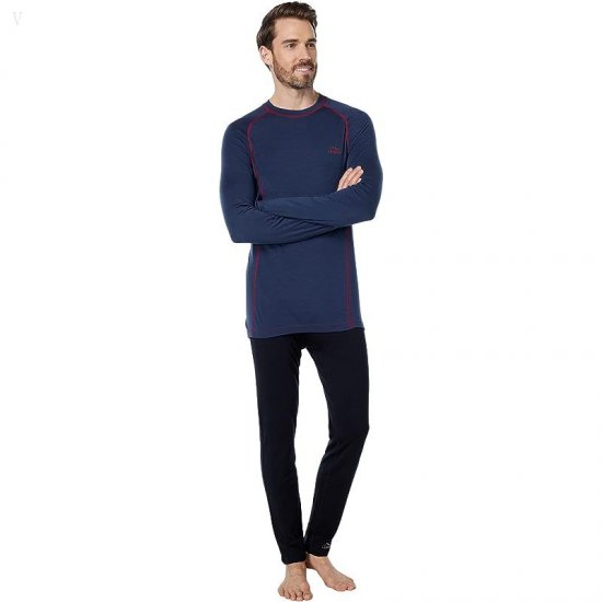 L.L.Bean Cresta Wool Midweight 250 Crew Top - Tall Carbon Navy ID-Y4sKZ68w