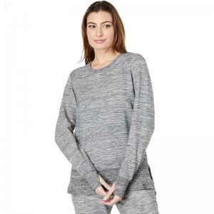 L.L.Bean Bean's Cozy Split Hem Sweatshirt Marled Light Gray Marl ID-BqIObBzm