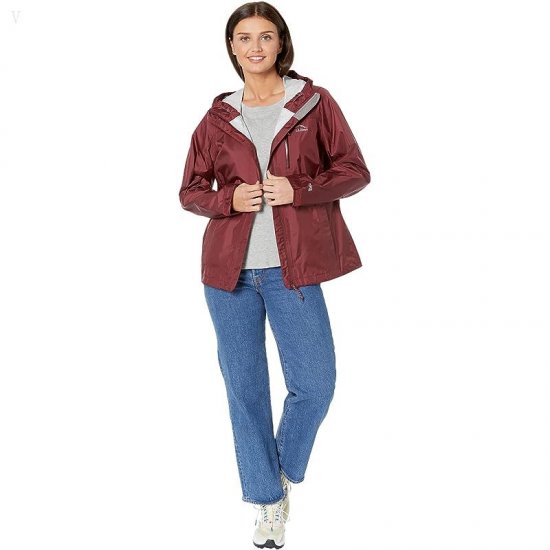 L.L.Bean Petite Trail Model Rain Jacket Burgundy ID-35lnsyqb
