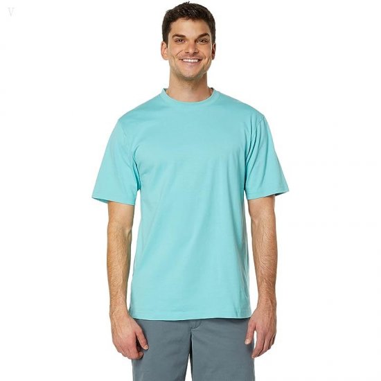 L.L.Bean Carefree Unshrinkable T-Shirt without Pocket Short Sleeve Sea Aqua ID-2q5l0Pyg