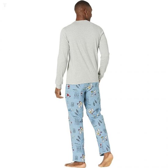 L.L.Bean Camp Pajamas Set Regular Light Gray Heather ID-49827k1Q
