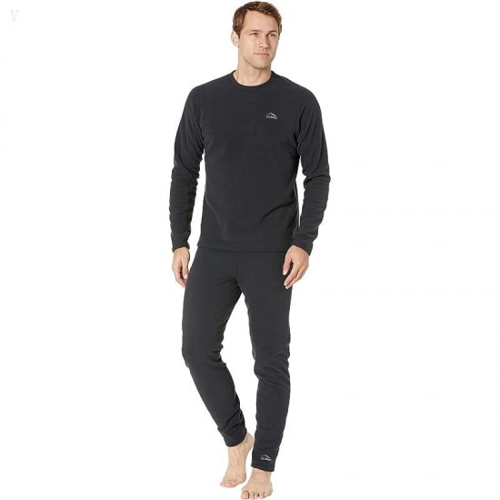 L.L.Bean Fleece Base Layer Long Sleeve Crew Black ID-KY30K8Us