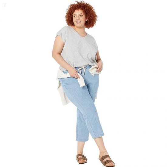 L.L.Bean Plus Size Lakewashed Chino Pull-On Chambray Pants Ankle Chambray ID-2Jg4nHkS