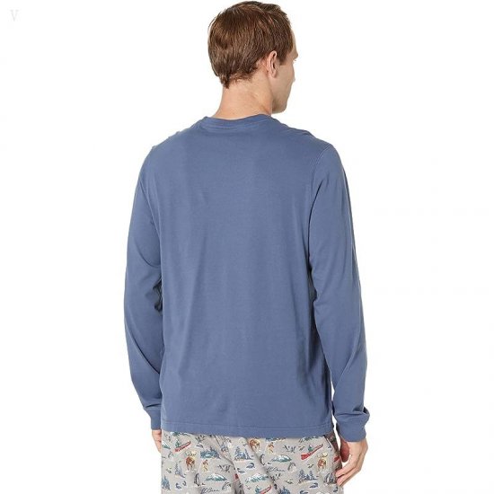 L.L.Bean Camp Pajamas Set Regular Vintage Indigo ID-ynxiGX3t