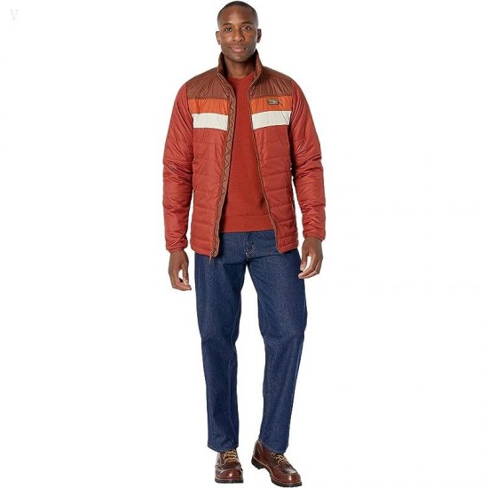 L.L.Bean Mountain Classic Puffer Jacket Color-Block - Tall Dark Russet/Dark Barley ID-obxTcW6d