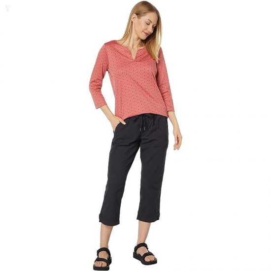 L.L.Bean Ripstop Pull-On Capri Pants Black ID-IRvWx9az