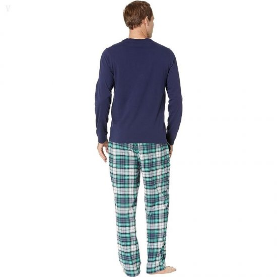 L.L.Bean Camp Pajamas Set Regular Bright Navy ID-7QzotDSM
