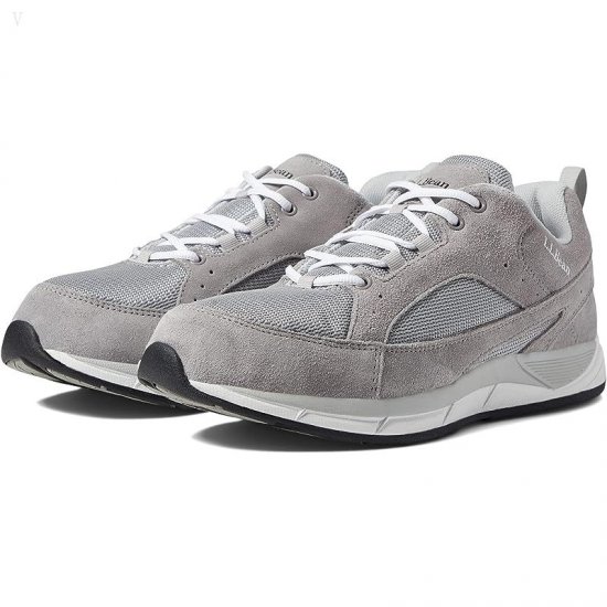 L.L.Bean Bean's Comfort Fitness Walker Suede Mesh Frost Gray ID-7R3kbuns