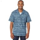 L.L.Bean Tropics Shirt Short Sleeve Slightly Fitted Print Mallard Blue Bandana ID-MpZhPKyu