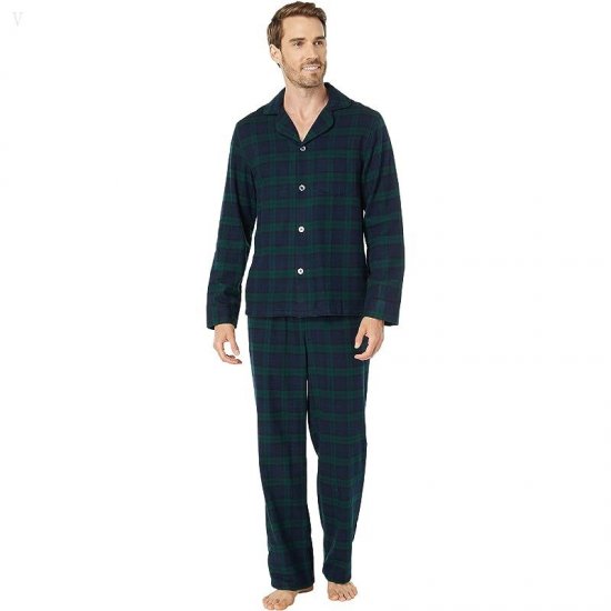 L.L.Bean Scotch Plaid Flannel Pajamas Regular Black Watch Tartan ID-yRKCMV19